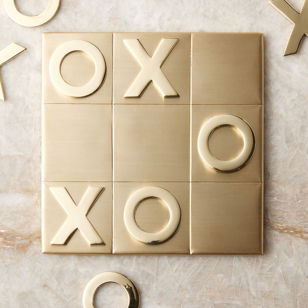 *New in Box* Luxury Brass Tic Tac Toe Set